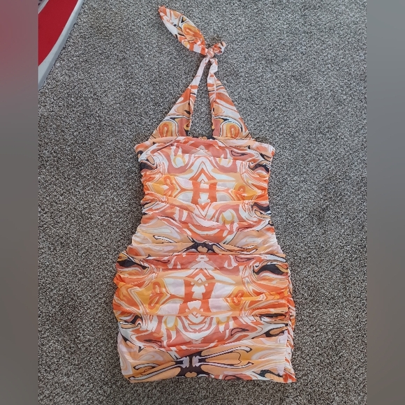 Princess Polly Vivianna Orange Print Mini Dress - Picture 5 of 9